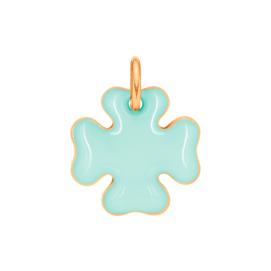 Koniczyna 1,5 cm miętowa emalia pozłacana