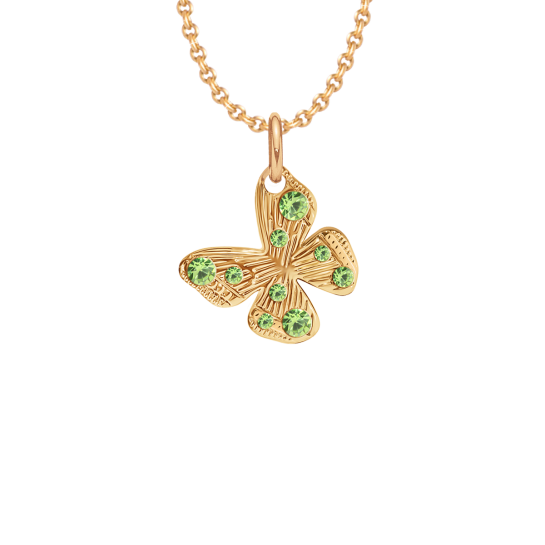 Naszyjnik z zawieszką Papillon 1 cm na cienkim klasycznym łańcuszku, pozłacany