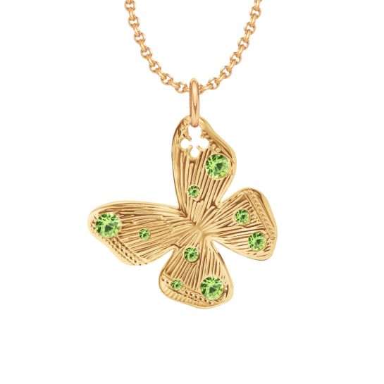 Naszyjnik z zawieszką Papillon 2 cm na cienkim klasycznym łańcuszku pozłacany