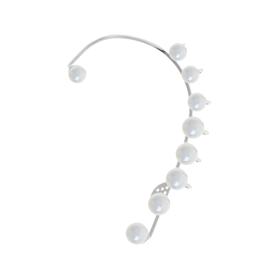 Pearls - nausznica lewa posrebrzana
