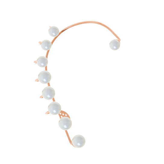 Pearls - nausznica prawa różowe pozłocenie