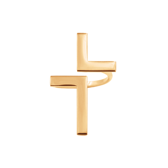 Pierścionek Cross pozłacany