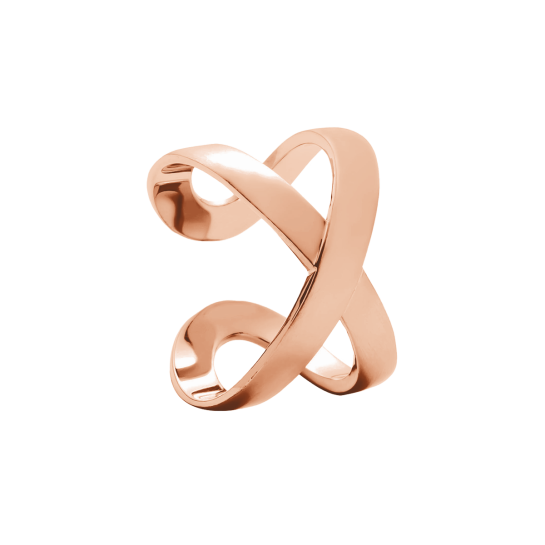 Pierścionek Infinity różowe pozłocenie