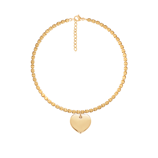 Bransoletka Hearts z zawieszką serce pozłacana 16+3,5 cm