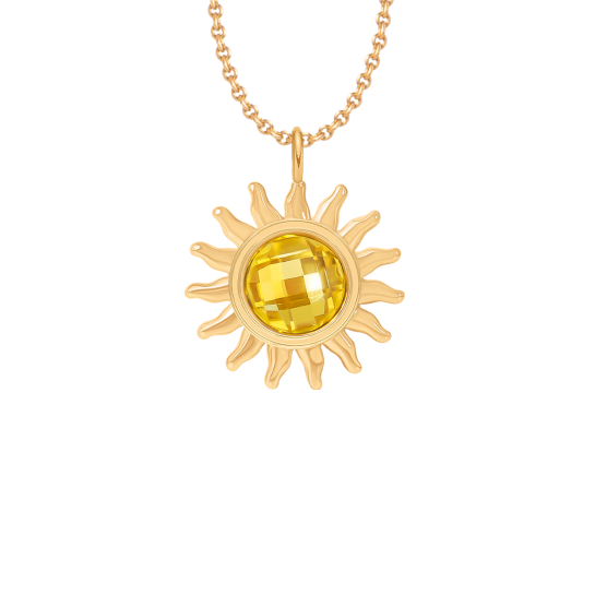 Naszyjnik z zawieszką Soleil 1,2 cm, pozłacany