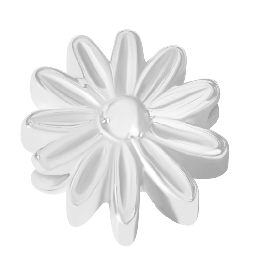 Zawieszka płaska Flowers Etincelle 0,7 cm, posrebrzana