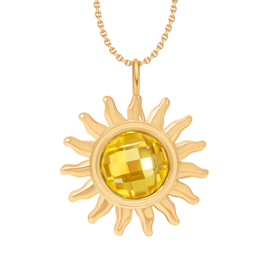 Naszyjnik z zawieszką Soleil 2,2 cm, pozłacany