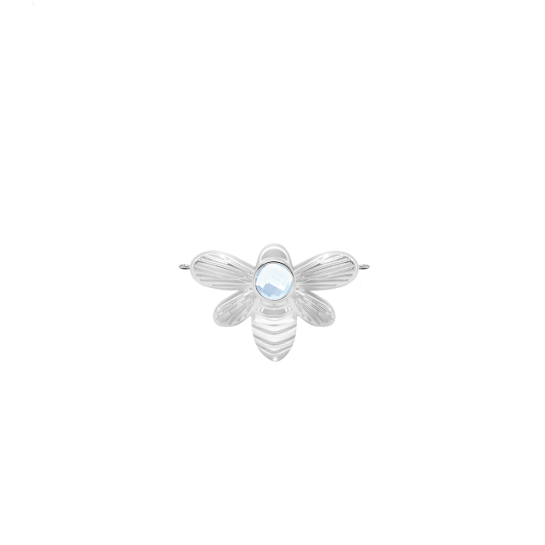 Zawieszka płaska 1,5 cm Honey z kwarcem, posrebrzana
