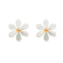 Kolczyki Flowers na sztyfcie pozłacane z niezapominajkami z masy perłowej