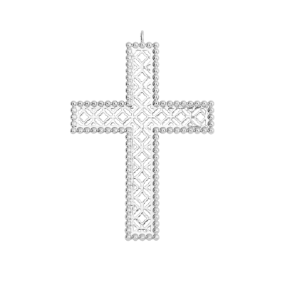Krzyż Barok 4,5 cm posrebrzany