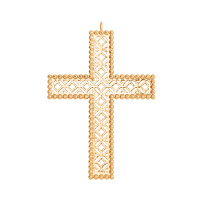 Krzyż Barok 6,5 cm pozłacany