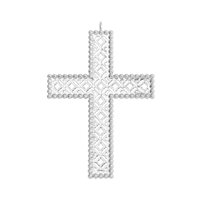Krzyż Barok 6,5 cm posrebrzany