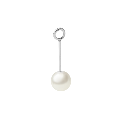 Zawieszka wisząca Pearl Lobe 2,6 cm, posrebrzana