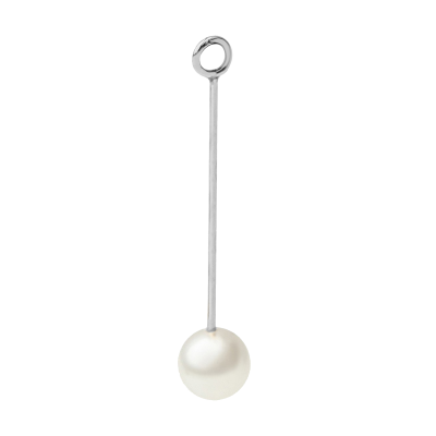 Zawieszka wisząca Pearl Lobe 5,7 cm, posrebrzana