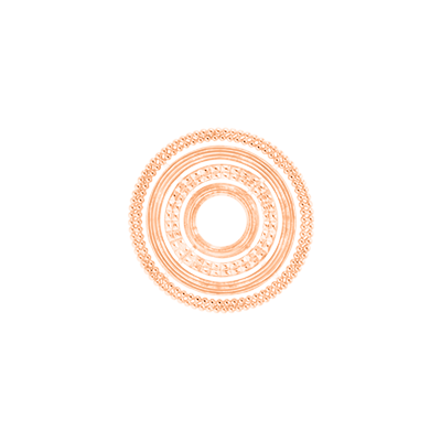 Zawieszka płaska Etno 3,1 cm, różowozłota