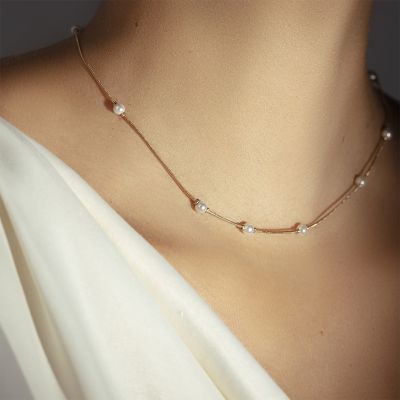 Naszyjnik Pearls pozłacany 40+5 cm