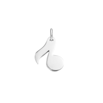 Zawieszka wisząca nutka 1 cm, posrebrzana