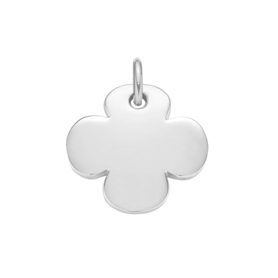 Zawieszka wisząca koniczyna okrągła 1,5 cm, posrebrzana