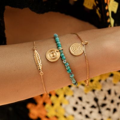 Bransoletka Earth z naturalnych kamieni z zawieszką Boho II