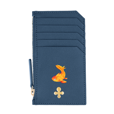 Card holder skórzany w kolorze granatowym