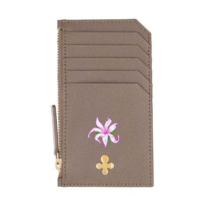 Card holder skórzany w kolorze mocca