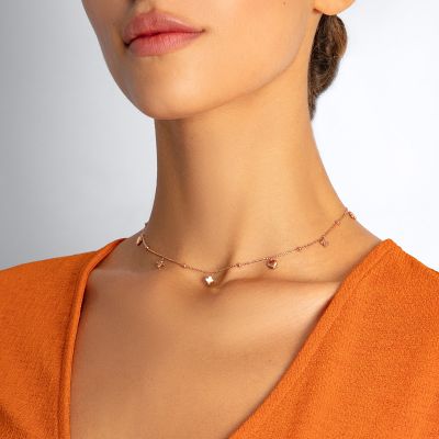 Choker Etincelle różowe pozłocenie