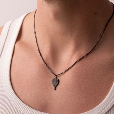 Naszyjnik pancerka z czarną rakietą do padla 