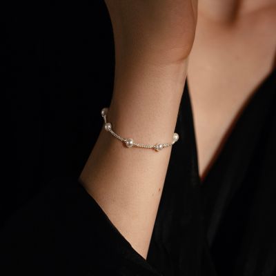 Bransoletka Pearls posrebrzana