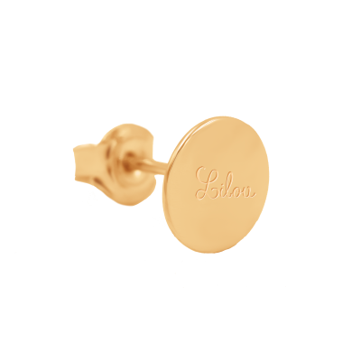 Kolczyki medaliki pozłacane z logo Lilou