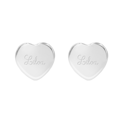 Kolczyki serca srebrne z logo Lilou