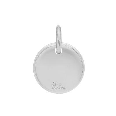 Medalik 1 cm, czarna emalia, posrebrzany