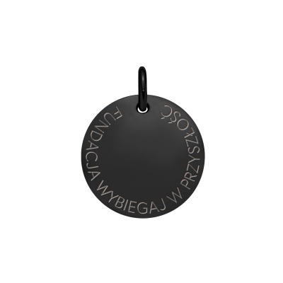 Medalik 1,5 cm, Fundacja wybiegaj w przyszłość, czarny szczotkowany