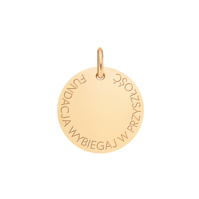 Medalik 1,5 cm, Fundacja wybiegaj w przyszłość, pozłacany