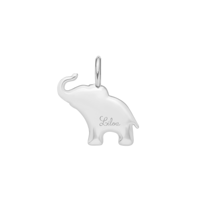  Słoń z białą cyrkonią, posrebrzany 1,4 cm