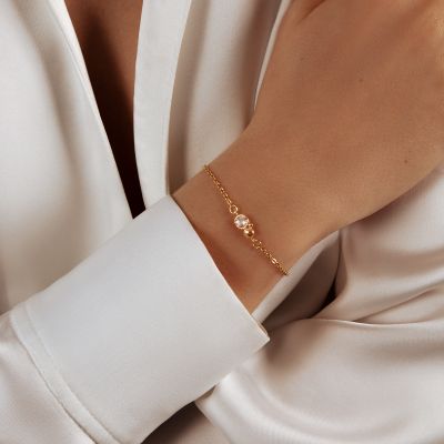 Bransoletka na łańcuszku Sparkling pozłacana
