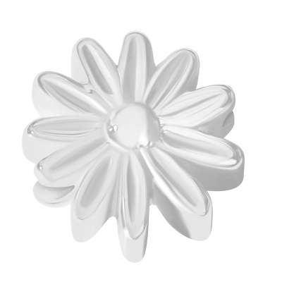 Zawieszka płaska Flowers Etincelle 0,7 cm, posrebrzana