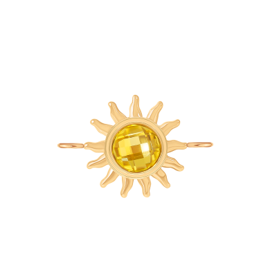 Zawieszka płaska Soleil 1,8 cm, pozłacana