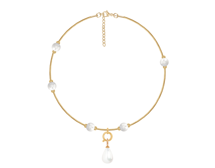 Bransoletka Pearls z zawieszką pozłacana