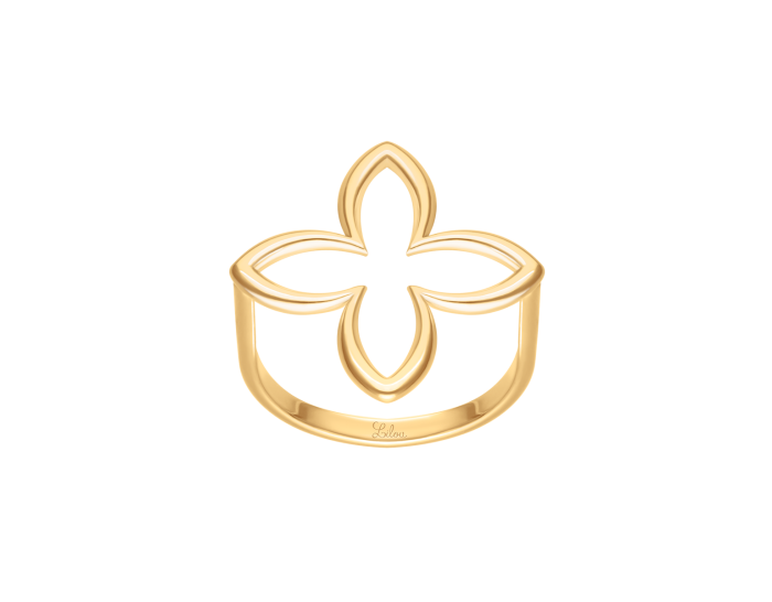 Pierścionek Icons w kształcie lilii pozłacany