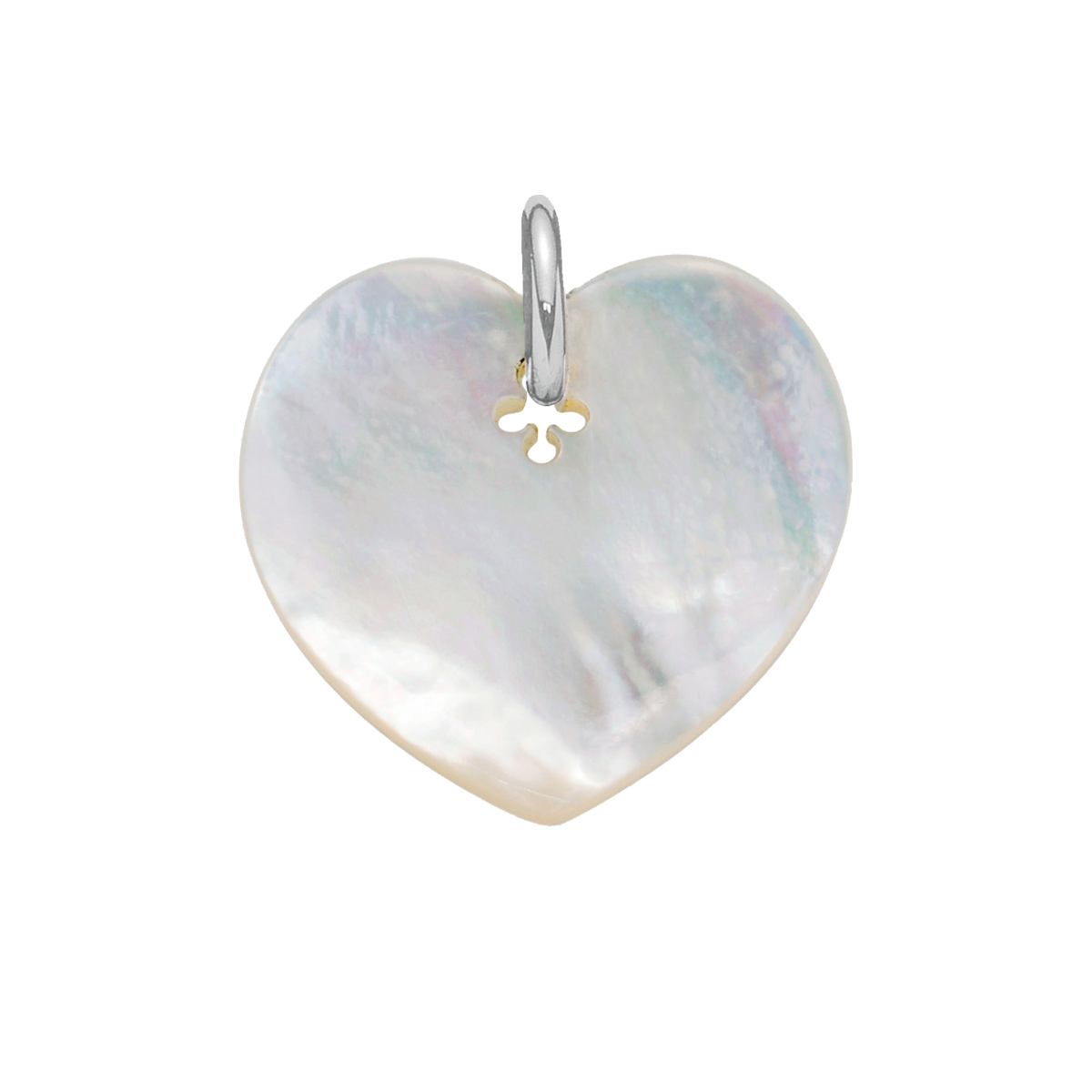 Serce z masy perłowej 2 cm srebrne