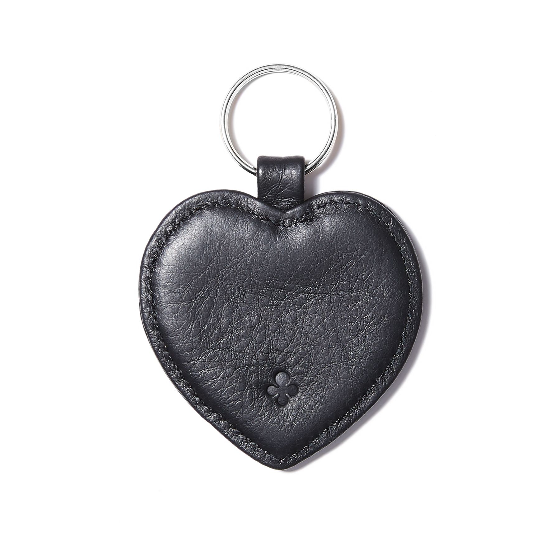 Personalizowany brelok w kształcie serca, czarny, okucia w kolorze srebrnym