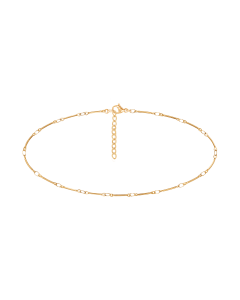 Bransoletka na kostkę Bamboo pozłacana 23+5 cm