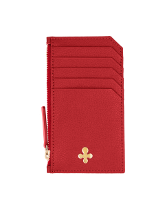 Card holder skórzany w kolorze czerwonym