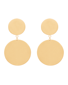 Lune earrings, 2 full matte gold-plated elements.