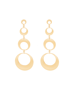 Lune earrings, 4 gold-plated elements.