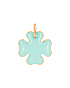 Koniczynka 1,5 cm miętowa emalia pozłacana