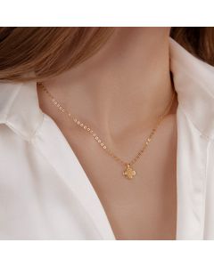 Naszyjnik Forzatina z okrągłą koniczynką ze złota próby 585 z diamentem