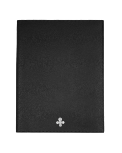 Notes skórzany w kolorze czarnym srebrny