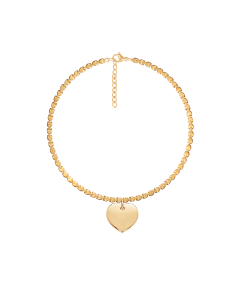 Bransoletka Hearts z zawieszką serce pozłacana 16+3,5 cm