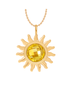 Naszyjnik z zawieszką Soleil 2,2 cm, pozłacany